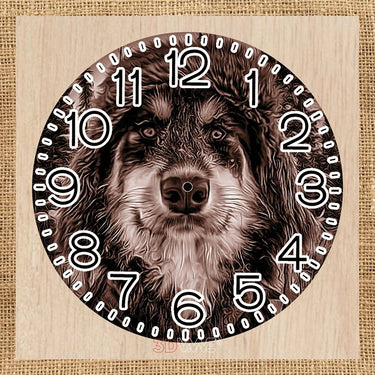 FUNNY DOG CLOCK pyroprinter & laser-ready file 3DWave.us